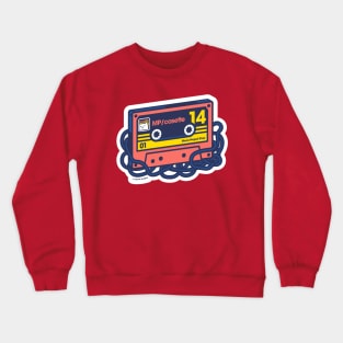 Red and Yellow Mixtape Cat Crewneck Sweatshirt